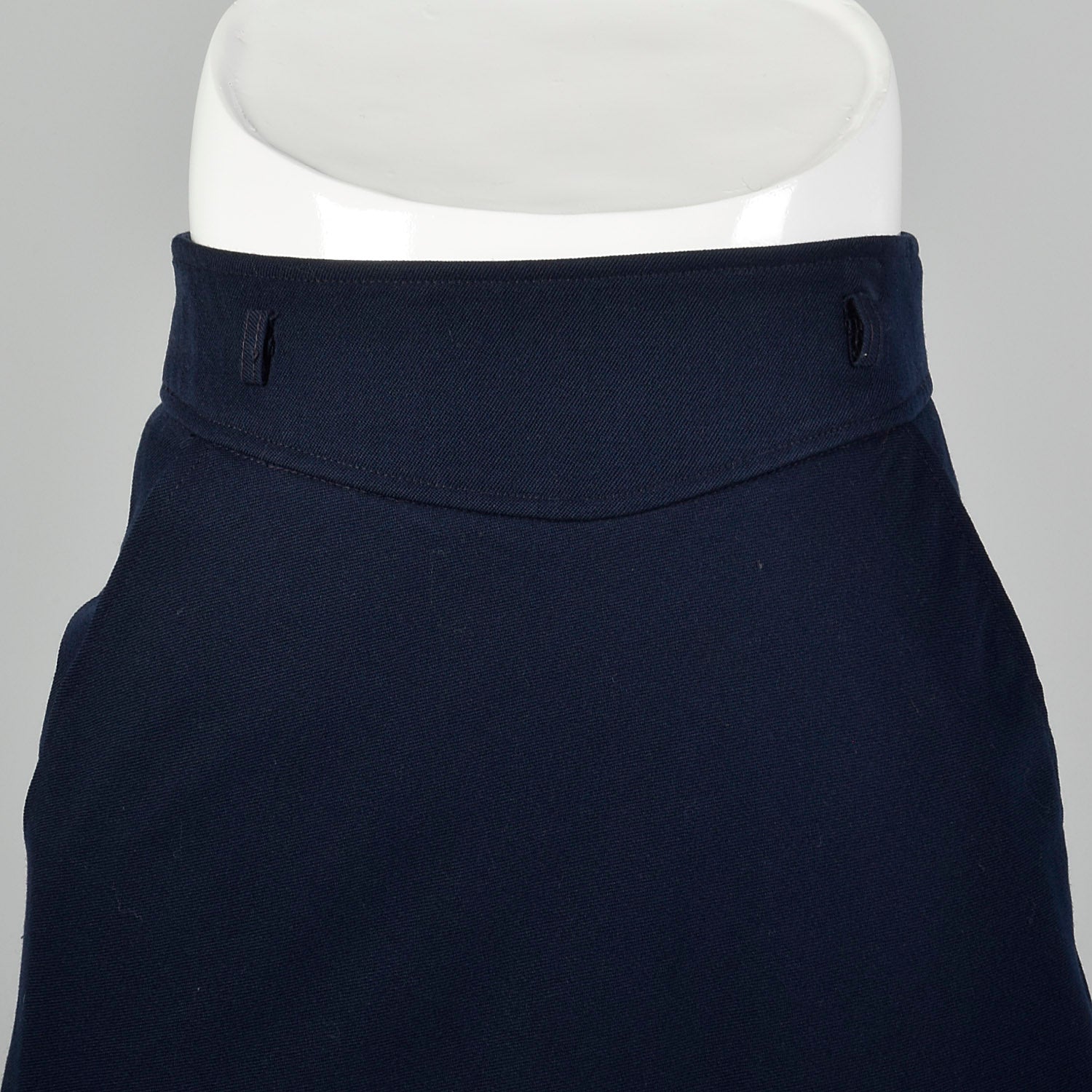 Anne Klein Navy Straight Wool Skirt