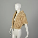 OSFM 1950S Real Mink Capelet Warm Winter Wrap Blonde Supple Fur Stole