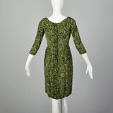 Small 1950s Green Wiggle Dress