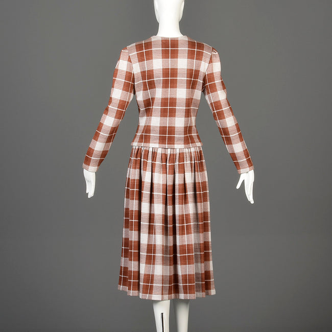 1980s Norma Kamali Knit Separates Set in Plaid