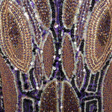 Jack Bryan Purple Formal Dress Long Sleeve Beaded Evening Gown