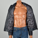 Medium Hugo Boss Cafe Racer Dark Navy Leather Jacket