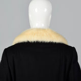 1960s Wool Shift Dress with Mink Fur Lapel Jacket