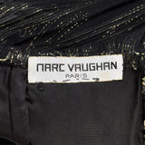 Small Marc Vaughan 1970s Sheer Black and Metallic Gold Dress