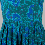 1950s Teal Fit and Flare Dress