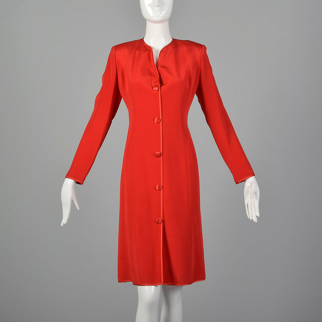 XL 1980s Red Shift Dress