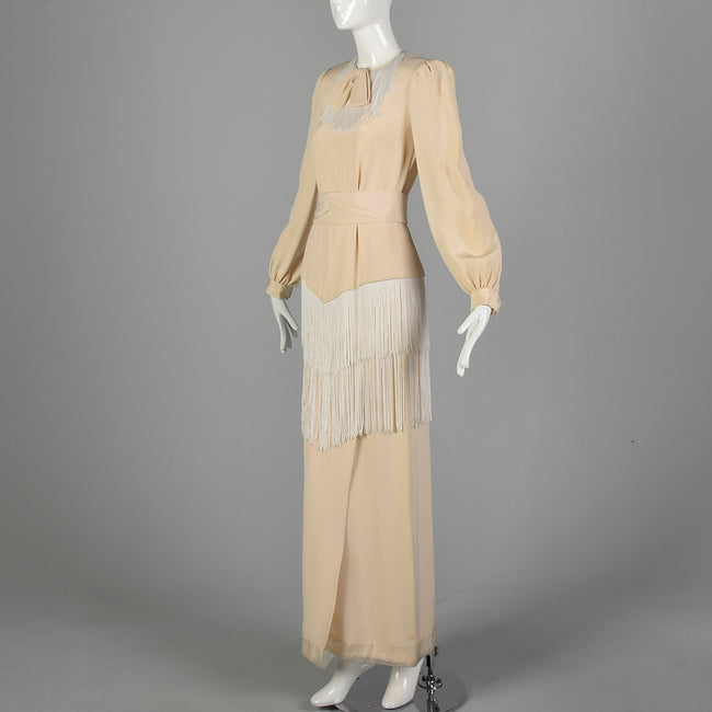 1969 André Laug for Audrey Hepburn Fringe Gown