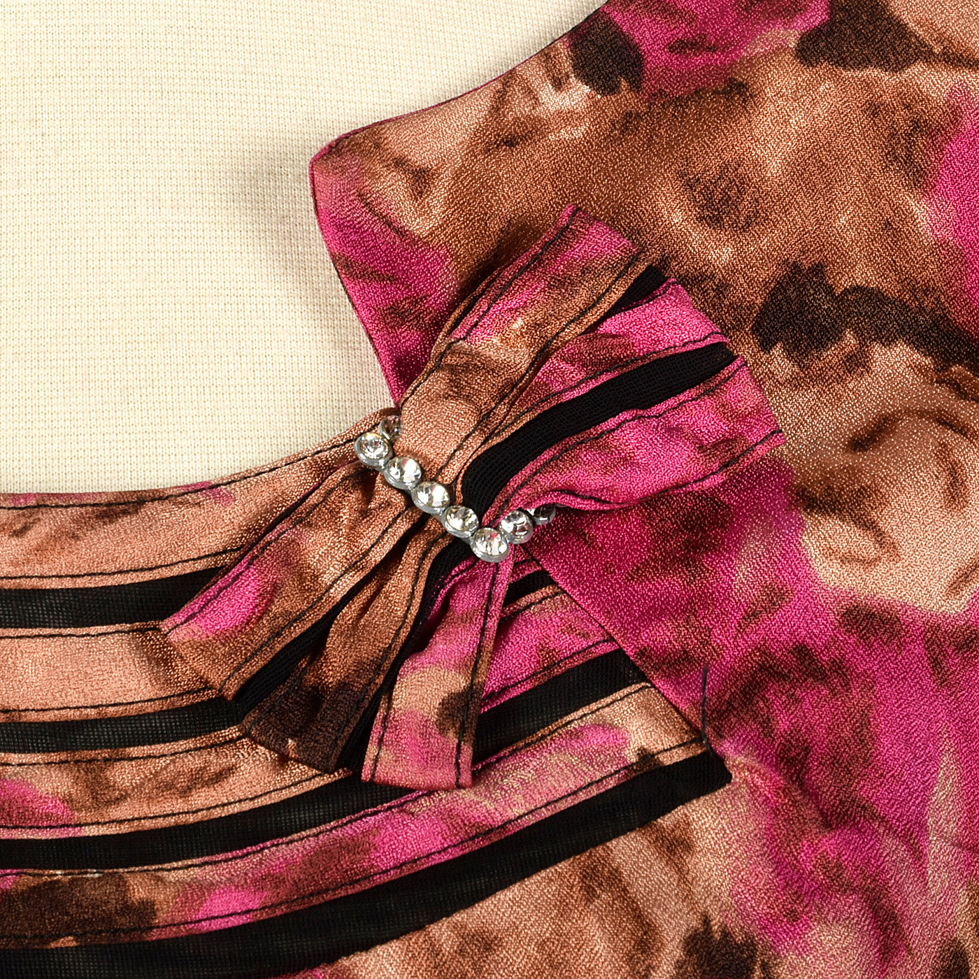 1950s Floral Dress with Sheer Detail Collar and Sleeves