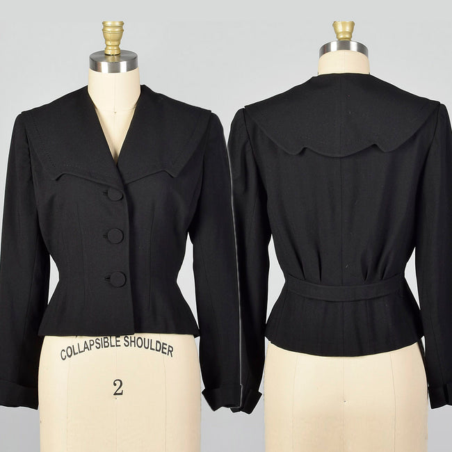 Small 1950s Black Blazer Jacket