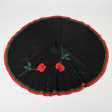 1950s Black Circle Skirt with Felt Flowers