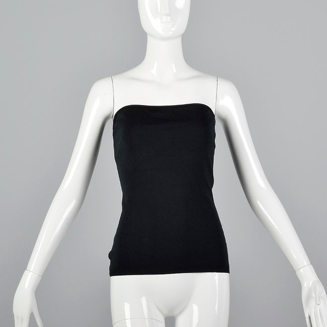 1970s Anne Klein Black Tube Top