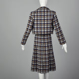 1970s Cropped Jacket and A Line Skirt Set in Wool Tweed