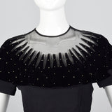 1950s Black Top with Sheer Collar
