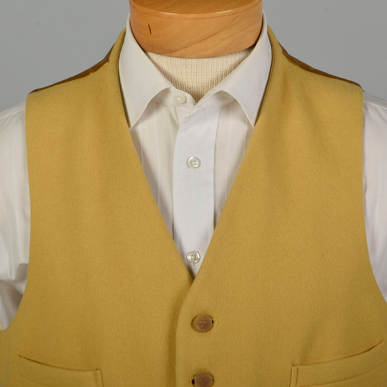 Large 1950s Vest Yellow Belvoir Waistcoat English Riding Vest Fox Hunting