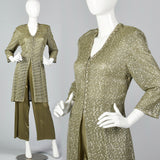1990s Liancarlo Green Silk Women's 2 Piece Outfit