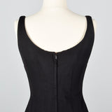 1950s Black Dress with Rhinestones and Asymmetric Bow