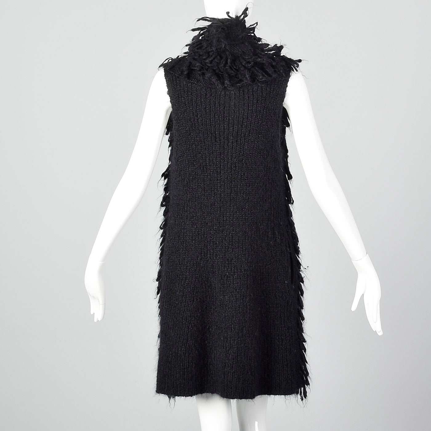 2010s Eileen Fisher Mohair Black Knit Vest