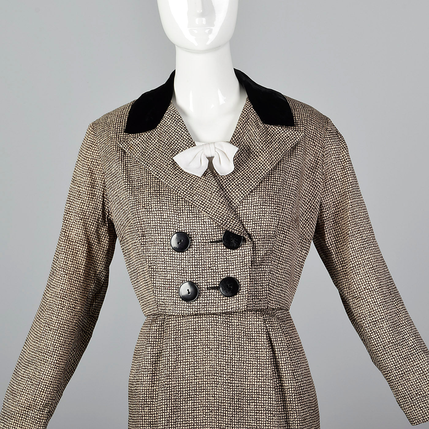 1950s Dress and Jacket Set with Removable Dickie