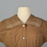 1950s Brown Polka Dot Day Dress