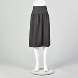 Saks Fifth Avenue Grey Wool Skirt With Snap Sides