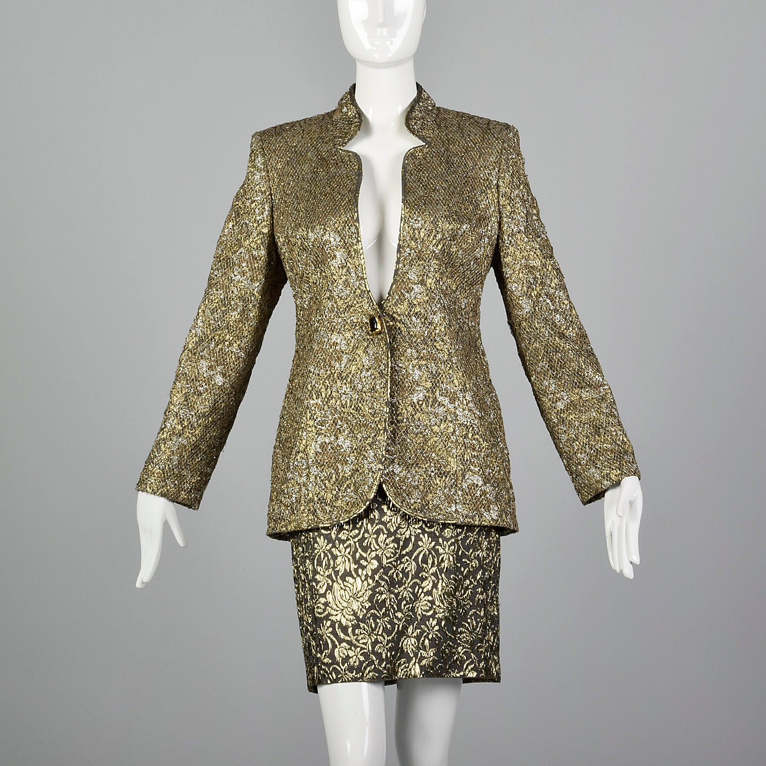 1980s Gianfranco Ferre Metallic Gold Suit