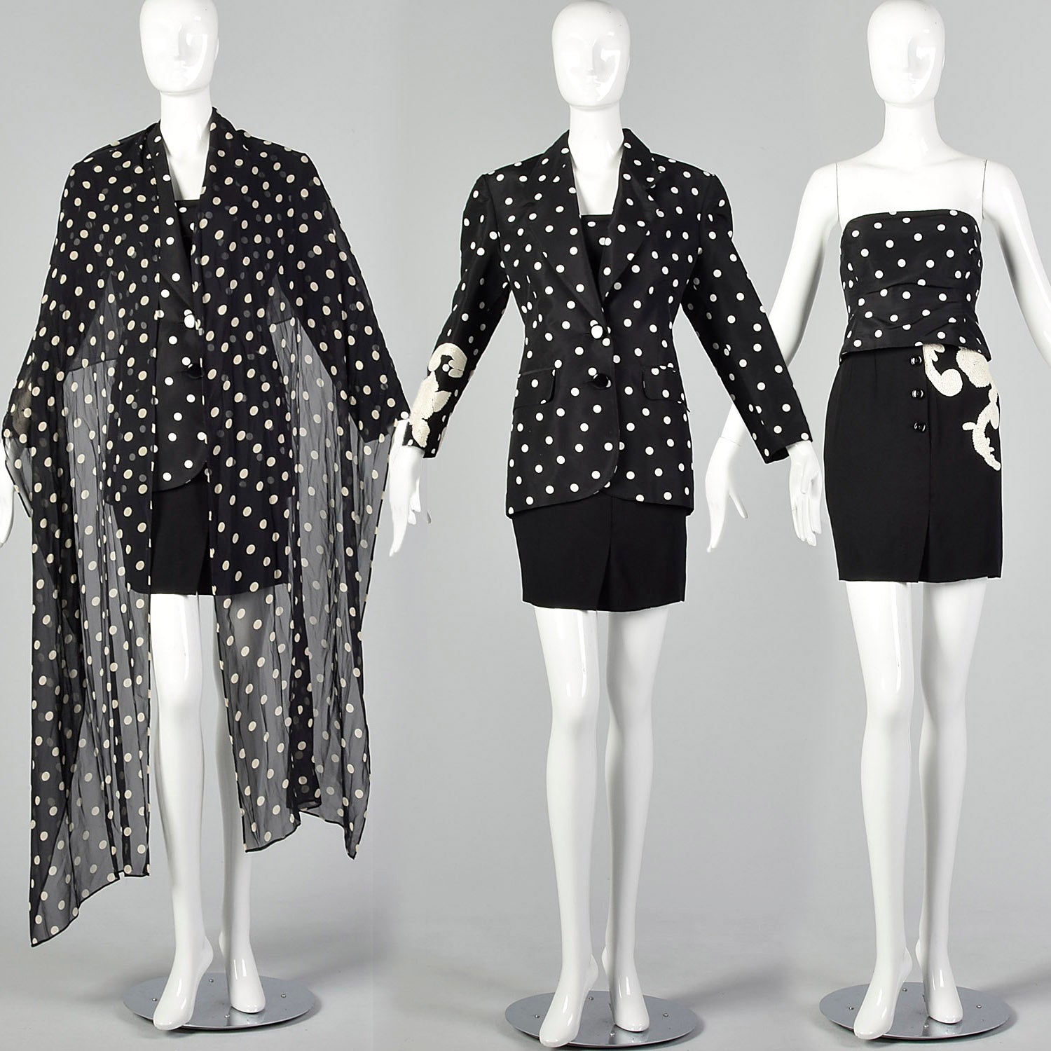 XXS Paco Rabanne 1990s Polka Dot Separates