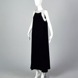 1960s Marshall Field & Co. Black Velvet Dress with Silver Trim