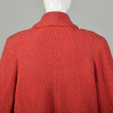 Medium 1950s Coat Red Wide Cuff Boucle Wool Rockabilly Swing Jacket