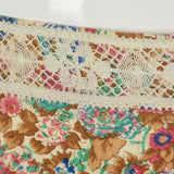 XS 1970s Pants Flower Print Bohemian Hippie Wide Leg Bell Bottoms