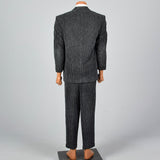 41S  Medium 1980s Charcoal Corduroy Two Piece Suit