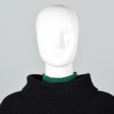 1950s Black Wool Ski Sweater with Wind Collar