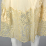 1960s Marshall Fields 28 Shop Cream Slip with Detailed Lace Trim