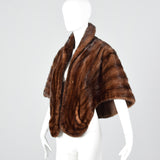 1950s Brown Mink Stole with Pockets