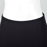 Emanuel Ungaro Black Silk Pencil Skirt with Sheer Silk Ruffle Slit