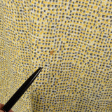 Large 1950s Yellow and Gray Geometric Print Day Dress with Belt