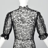 1930s Black Lace Negligee