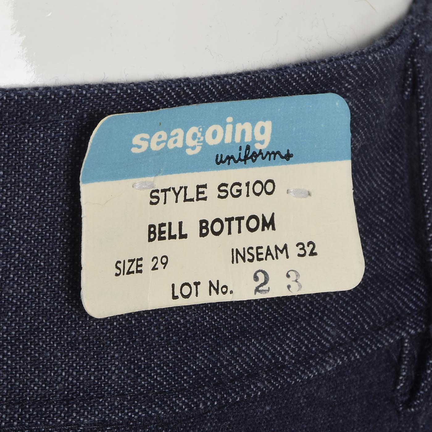 30x33.5 Slim Deadstock Seafarer Bellbottom Jeans High Waist Indigo Denim