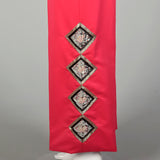 XL 1970s Hot Pink Pants Sequin High Rise Wide Leg