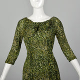 Small 1950s Green Wiggle Dress