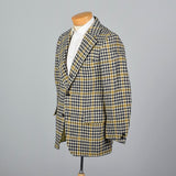 1970s Mens Mod Blazer in Navy Plaid