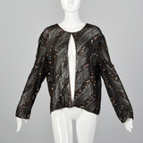Large 1970s Beaded Open Front Top