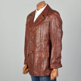 Medium 1970s Men's Burgundy Leather Jacket