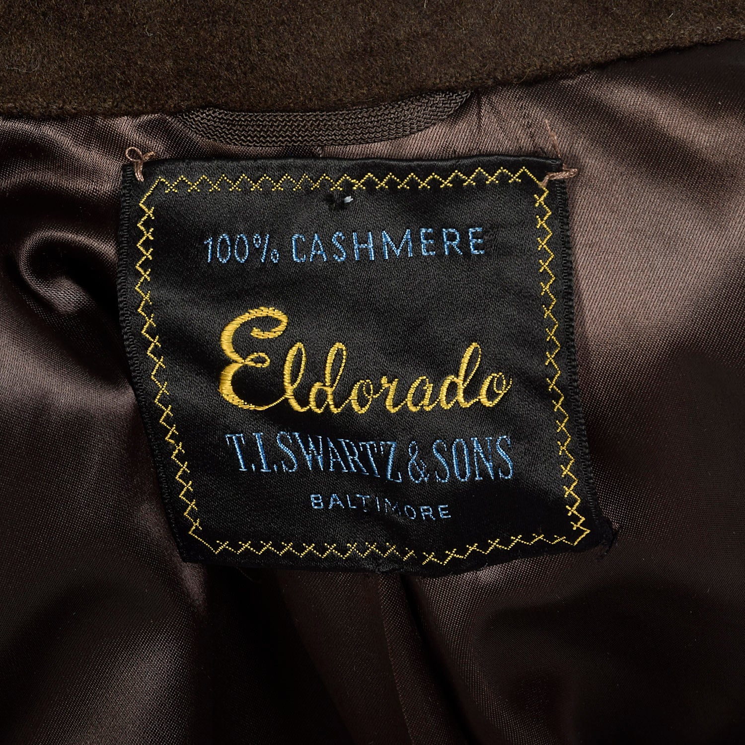 XL 1960s Mens Cashmere Winter Coat Chocolate Brown