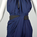 XXS 2010s Vionnet Deep V Neck Dress NWT Drapey Sexy Low Cut Summer