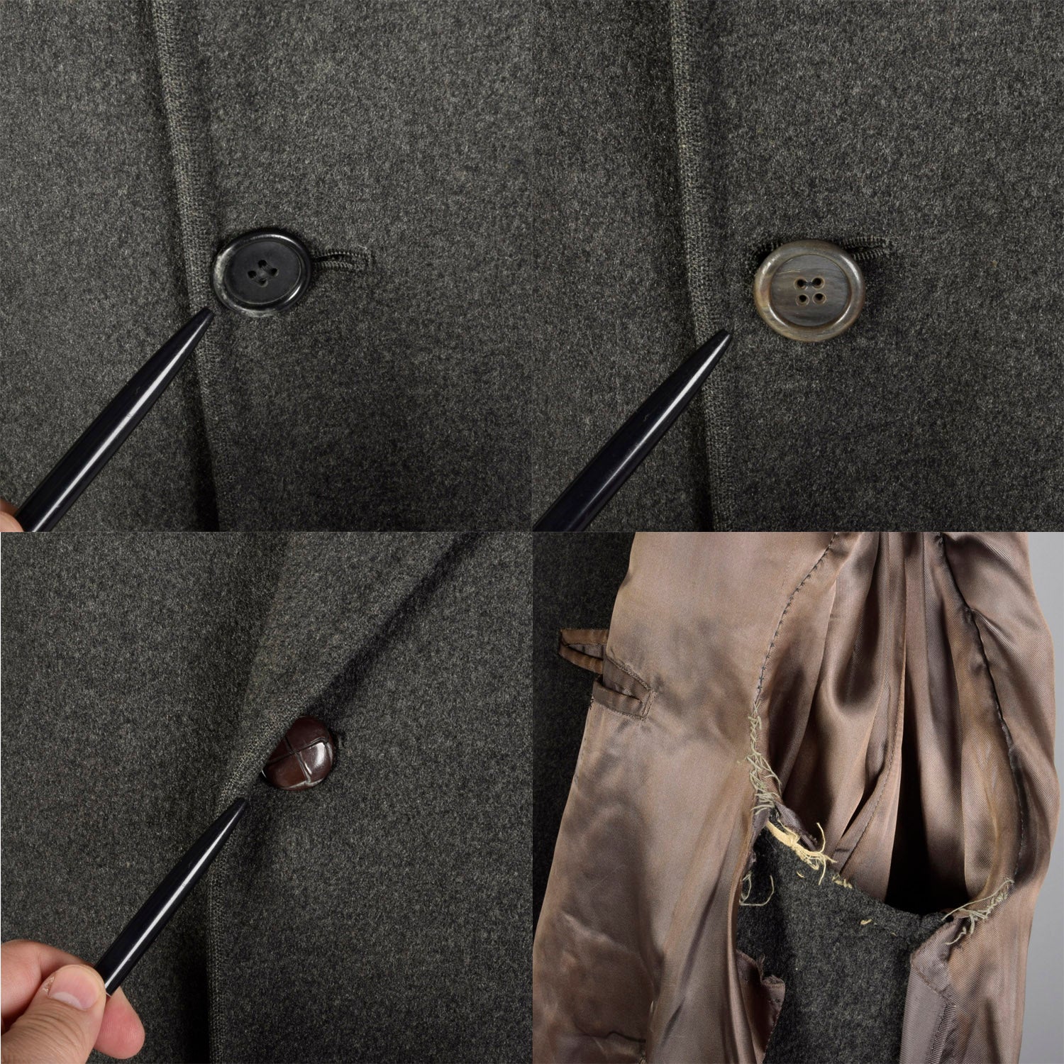 Medium 1950s Grey Burberry's Winter Coat Scottish Heavyweight Wool