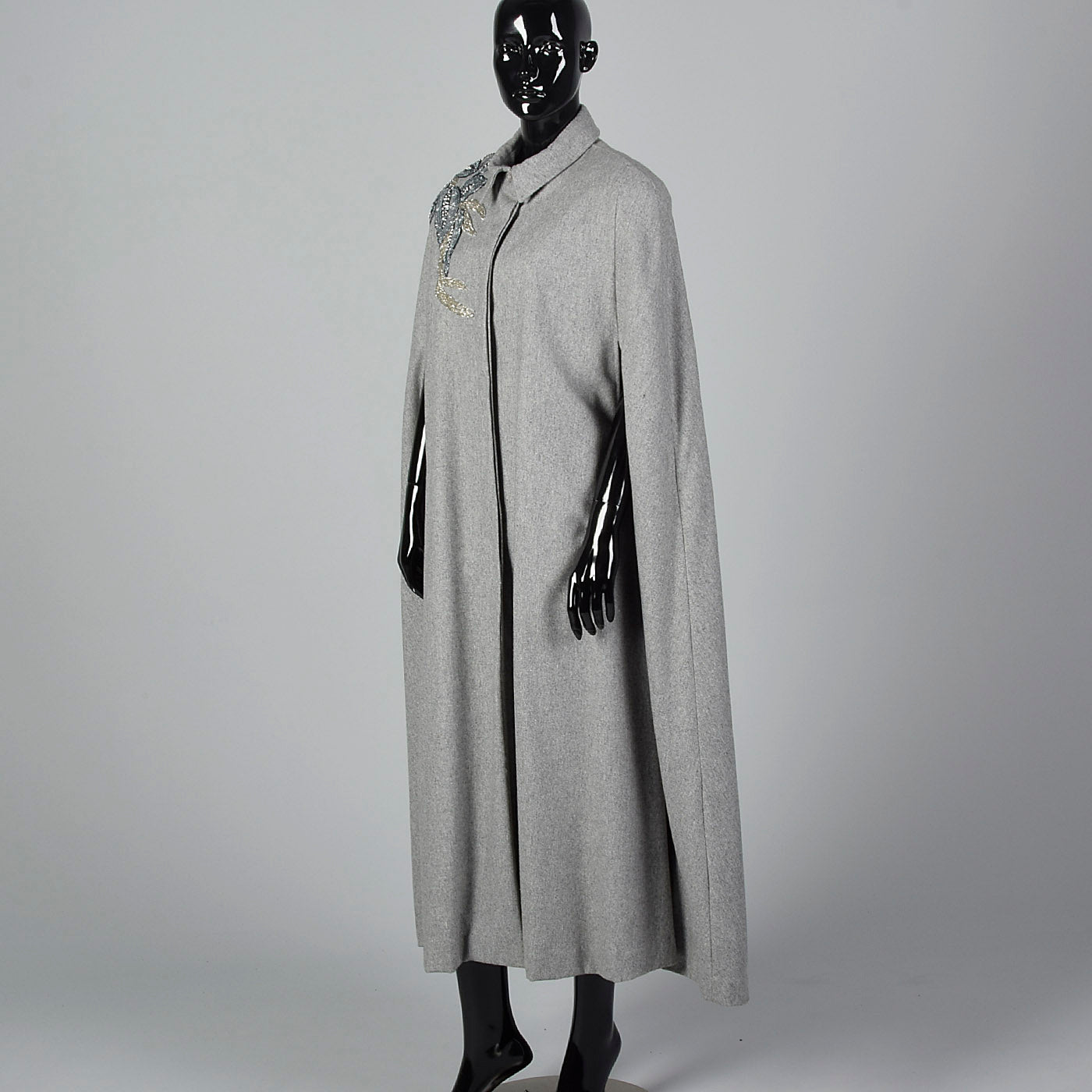 1980s Grey Wool Cape