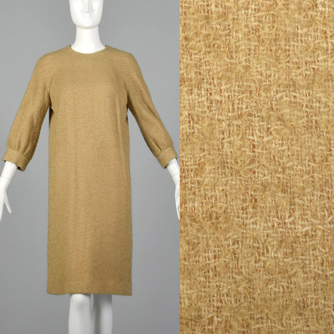 1960s Bouclé Shift Dress with Bracelet Sleeves