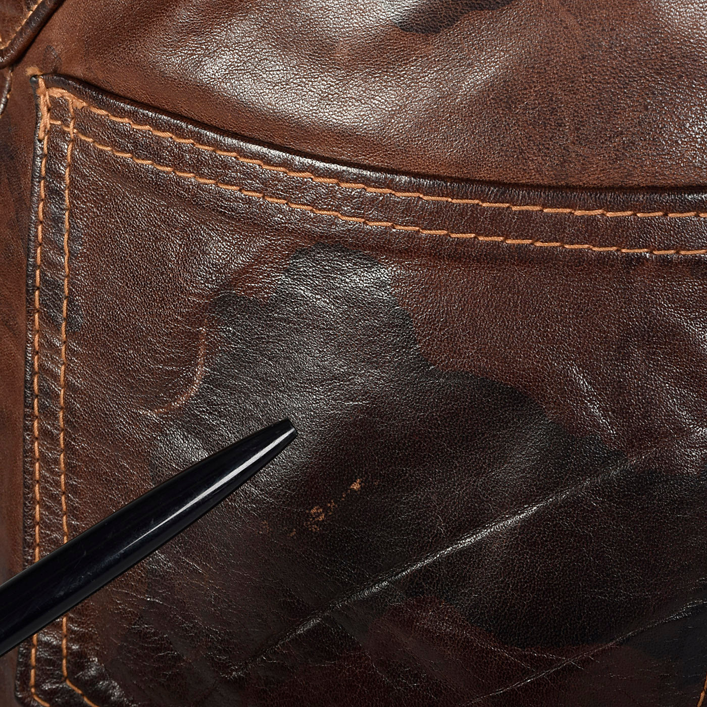 1970s Brown Leather Pants with Antler Buttons