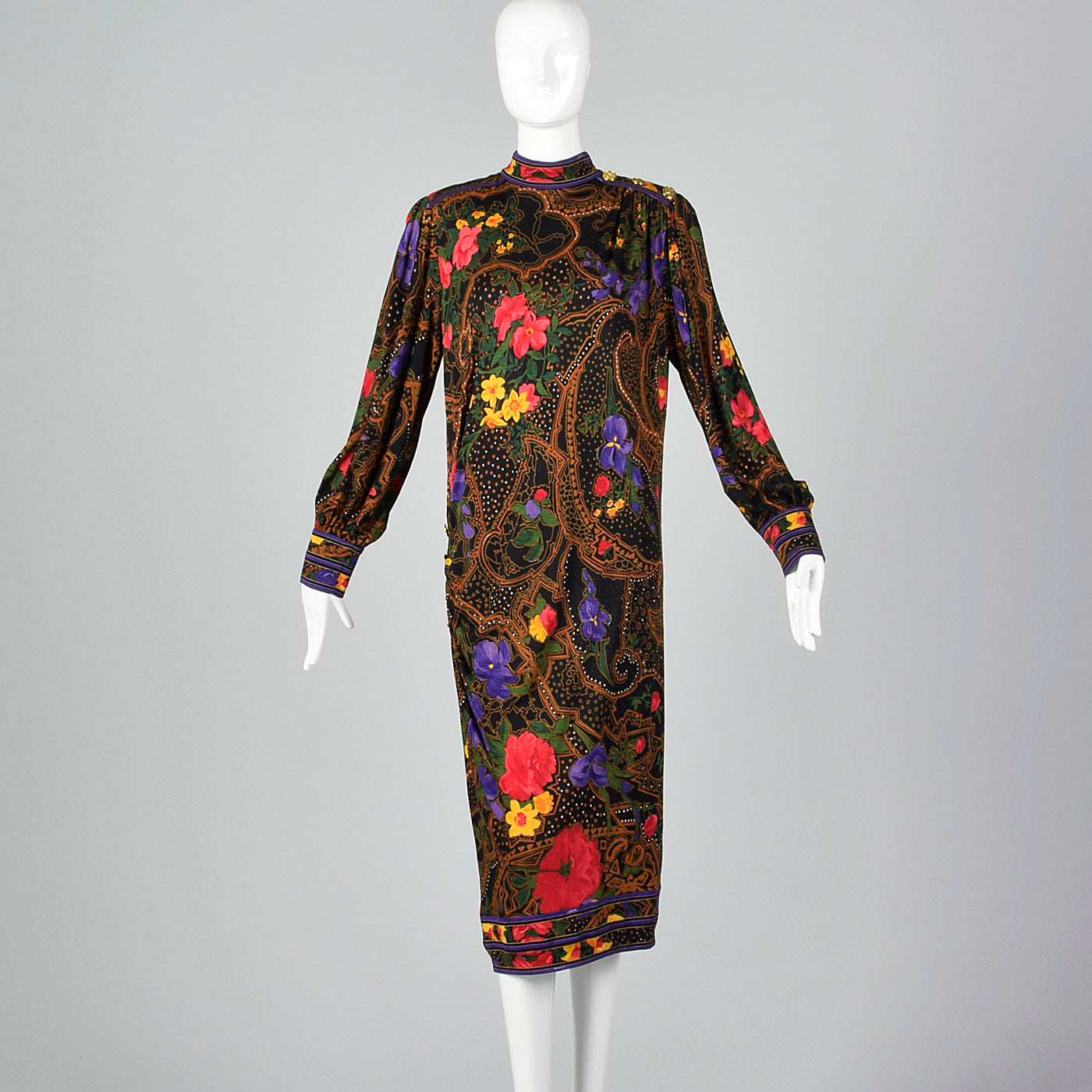 1970s Leonard Paris Loose Winter Wool Dress