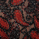 1980s Travilla Black Dress with Paisley Beaded Bodice